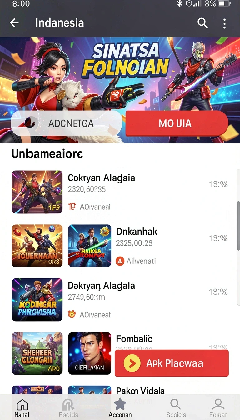 Antarmuka aplikasi poker App APK Terbaru